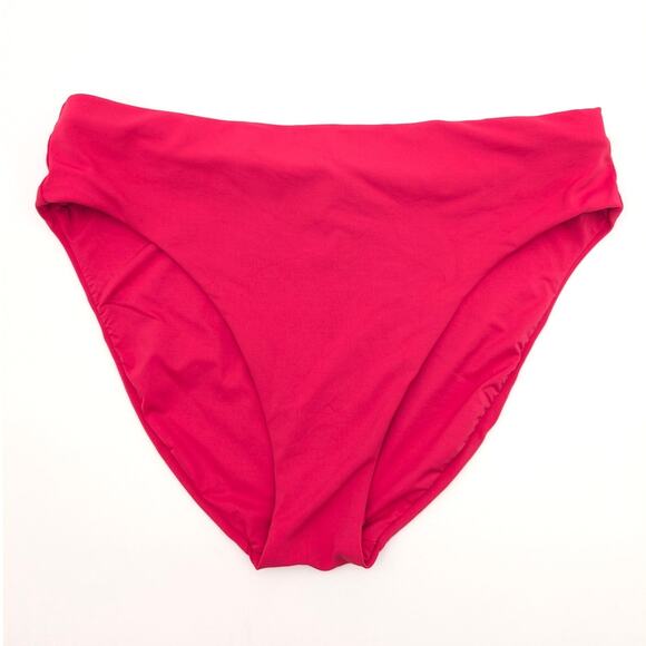Robin Piccone Women's Ava High Waist Classic Bikini Bottoms Pink Rose Size L - Picture 2 of 6